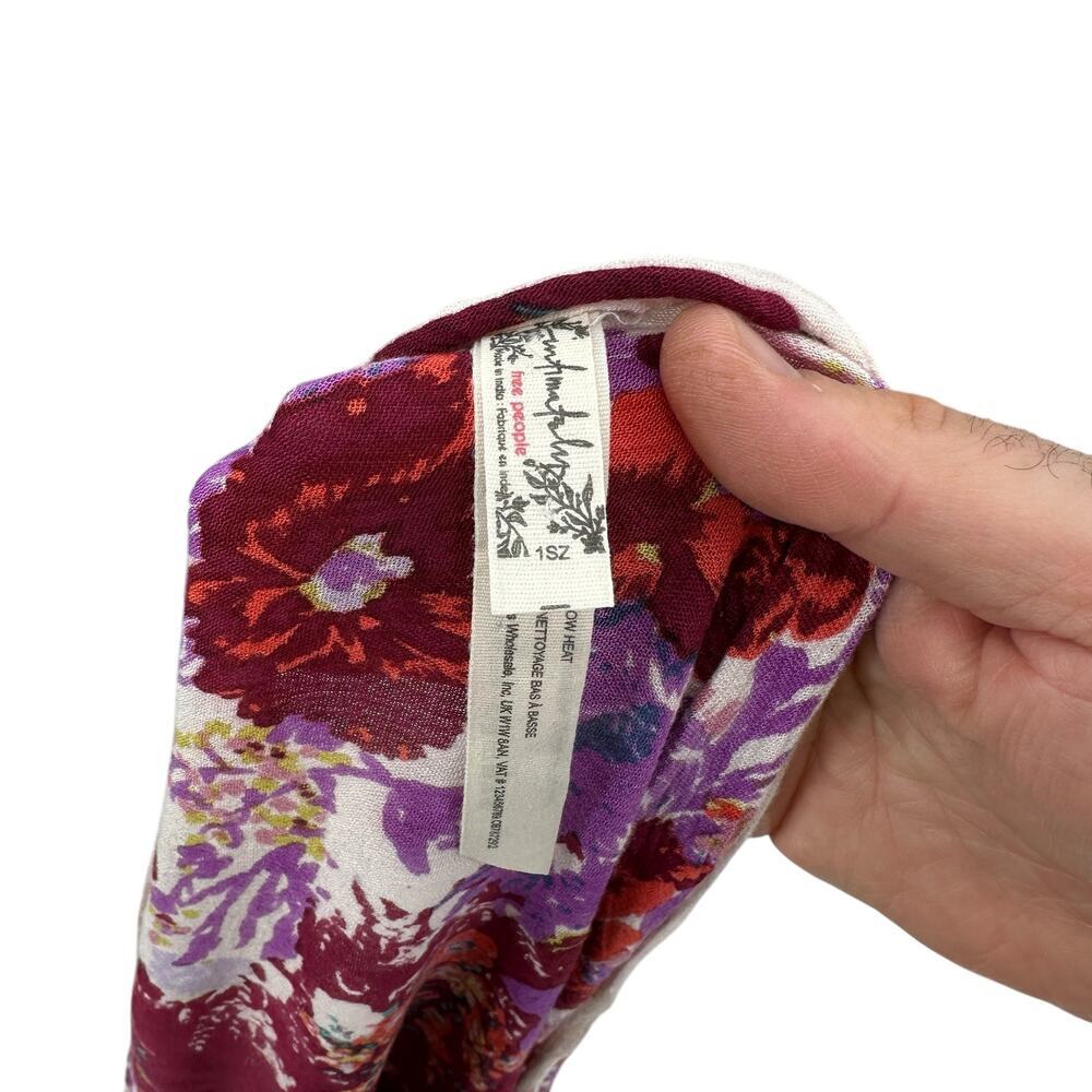 Free People Bali Wrapped In Blooms Shawl Kimono Wrap Berry Combo One‎ Size - Picture 11 of 12
